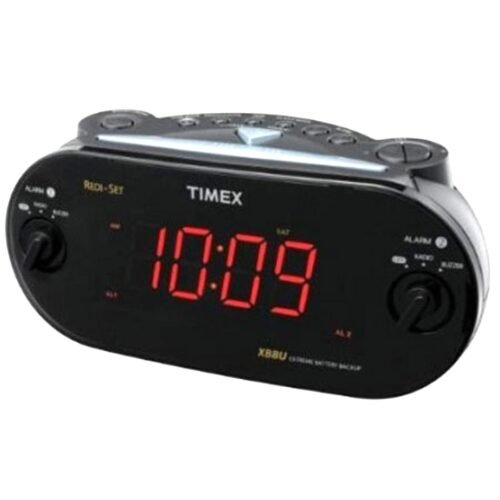 Timex Dual Alarm Clock Radio Automatic Time Set Model XBBU New in Box