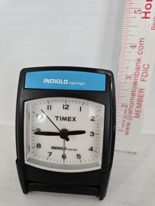 Timex Indiglo Blue Nightlight Folding Travel Alarm Clock Analog FREE SHIPPING