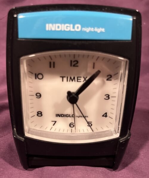 Timex Indiglo Blue Nightlight Folding Travel Alarm Clock Analog Tested Works