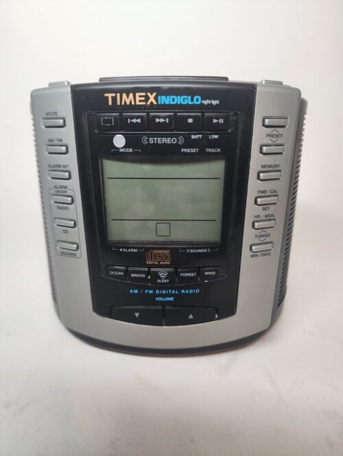 Timex Indiglo T600B Stereo CD Player Alarm Clock Radio AM/FM Nature Sounds