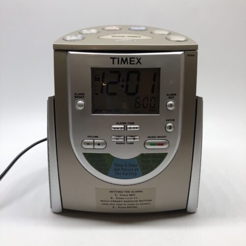 TIMEX INDIGLO T622H AM/FM Radio CD Player Alarm Clock Snooze w/ MP3 LINE-IN Mint