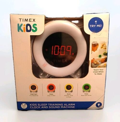 Timex Kids Sleep Training Alarm Clock Sound Machine Multi-color Nightlight! NEW