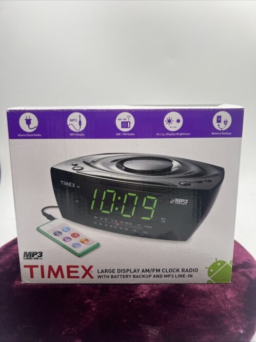 Timex Large Display Alarm Clock Radio with Battery Backup & MP3 Line-In T227BQ