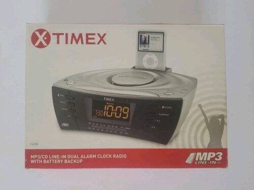 Timex MP3/CD Line-In Dual Alarm Clock Radio T435B NEW Open Box