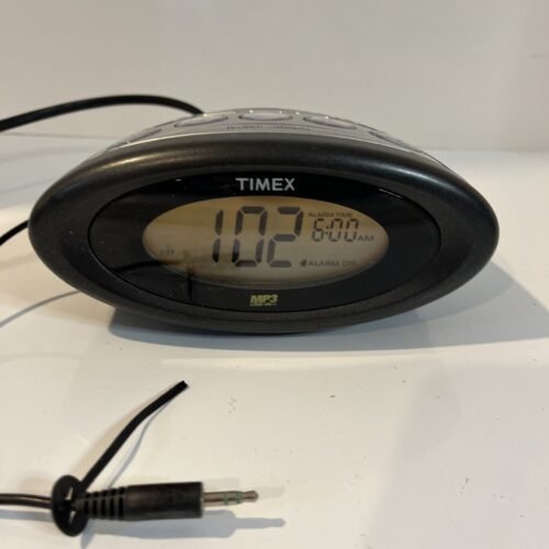 Timex MP3 Line-In T1233BA Tuning Alarm Clock Radio AC Adapter & Battery Backup