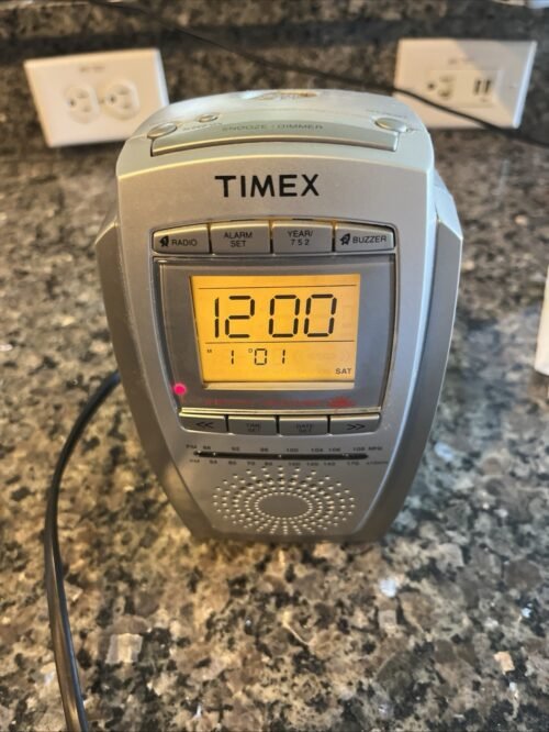 Timex Nature Sounds Alarm Clock AM/FM Weather Radio w/ Voice Alert T463G Tested