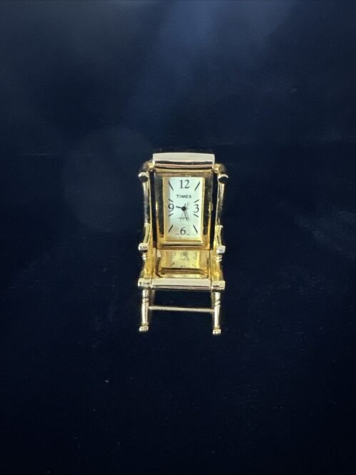 Timex Solid Brass Small Desk Top Clock Rocking Chair