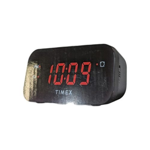 Timex T121B Black Large Display AM/FM Dual Alarm Clock Radio with Battery Backup