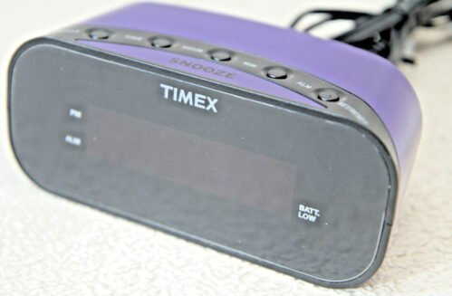 TIMEX T121 Purple /Black Digital Alarm Clock w/ 7" Display - Unique Color Tested