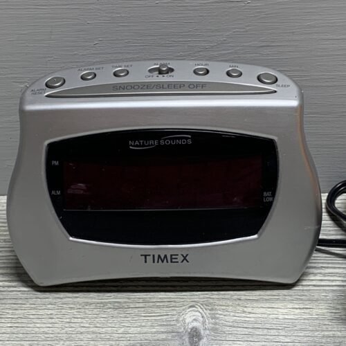 Timex T131S Nature Sounds Digital Alarm Clock Red Display