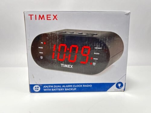 Timex T231G AM/FM Dual Alarm Clock Radio(Gunmetal)