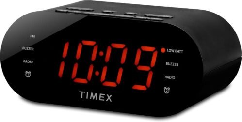 Timex T231GRY Dual Alarm AM/FM Clock Radio with Digital Tuning, 1.2" Display