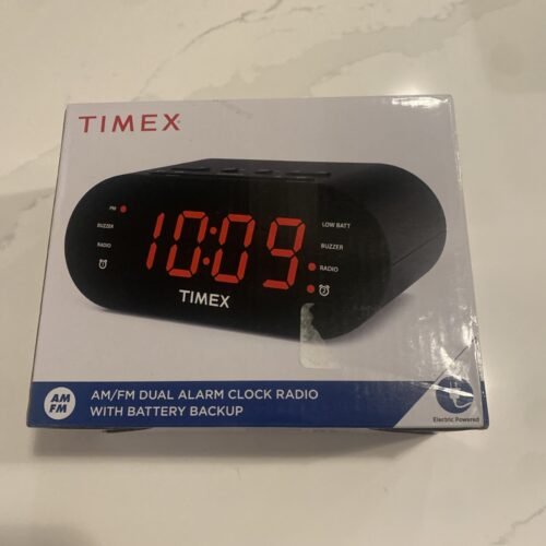 Timex T231GRY Dual Alarm AM/FM Clock Radio with Digital Tuning Line-In Ready