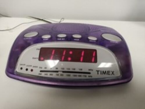 Timex T235P Translucent Purple Nature Sounds AM/FM Alarm Clock Radio
