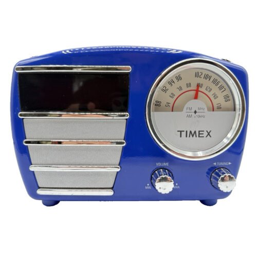 Timex T247RL Retro AM/FM Alarm Clock Radio LCD Display Dual Alarm Blue
