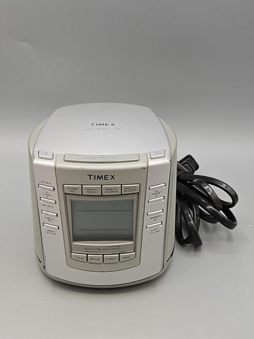 Timex T300SW Nature Sounds AM/FM Radio Alarm Clock Wake Sleep Buzzer Tested