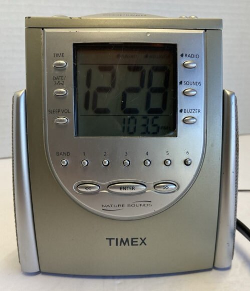 Timex T309T Nature Sounds AM/FM Radio Alarm Clock 6 Presets Tested And Working