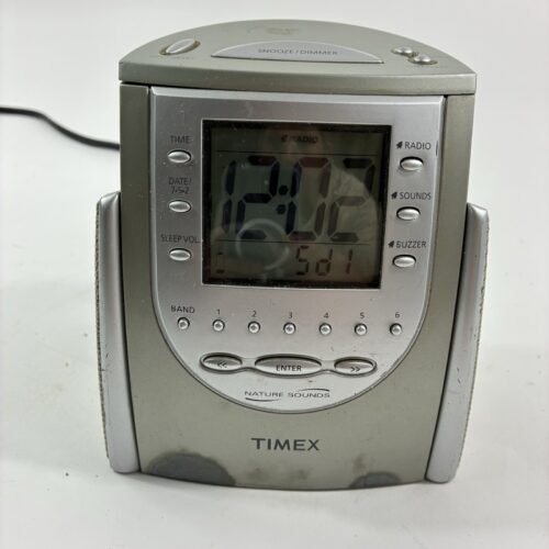 Timex T309T Nature Sounds AM/FM Radio Alarm Clock Wake Sleep Buzzer Tested/Works