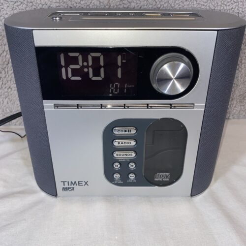 Timex T617S Digital PreSet Stereo CD Alarm Clock Radio Nature Sounds MP3 Line In