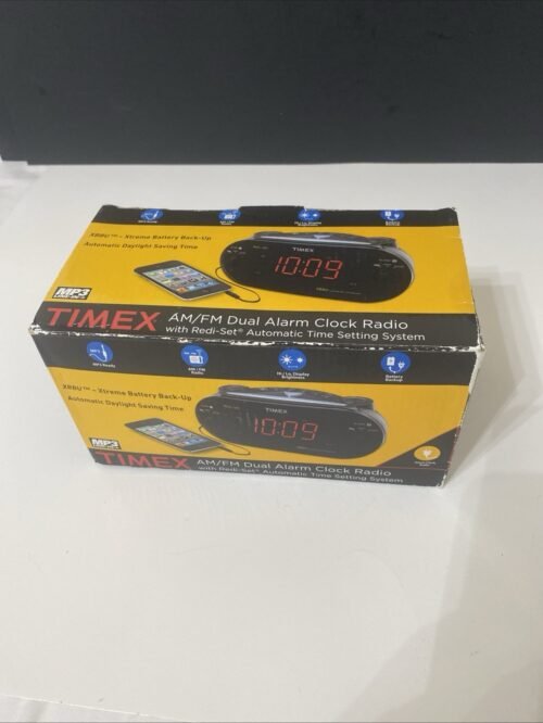 Timex T715 Dual Alarm Clock Radio AM/FM Large Display Redi-Set XBBU Tested/Works