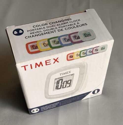 Timex Travel Dual Alarm Color Changing Alarm Clock - Battery Operated