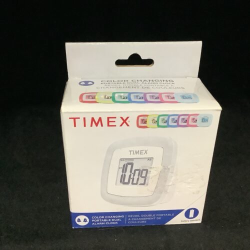 Timex Travel Dual Alarm Color Changing Travel Portable Compact Battery Powered