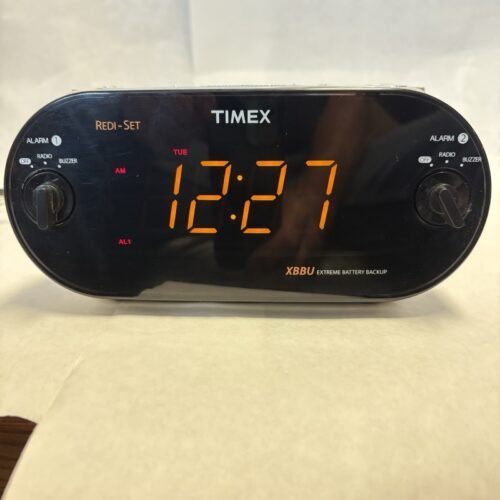 Timex XBBU Redi Set Dual Alarm Clock Radio AM/FM Large Digital Display Works A