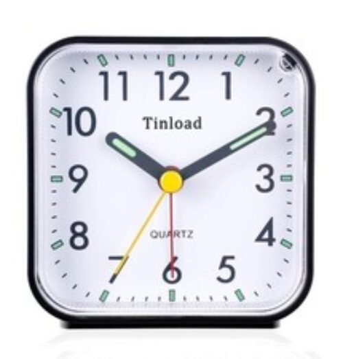 Tinload Small Battery Operated Analog Alarm Clock Silent Non Ticking, Ascendi...