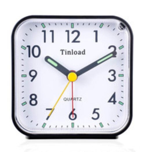 Tinload Small Battery Operated Analog Alarm Clock Silent Non Ticking, Ascendi...