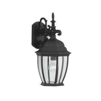 Tiverton 18 in. Black 1-Light Outdoor Line Voltage Wall Sconce with No...