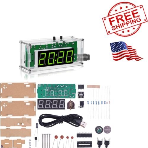 TJ-56-428 4-Digit Digital DIY Clock Kits with Acrylic Shell, DIY Alarm Clock ...