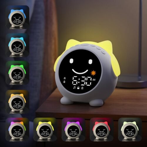 Toddlers Sleep Training Clock Alarm Clock for Kids Bluetooth Music Player & D...