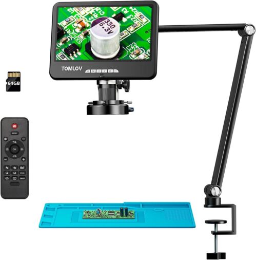 TOMLOV DM402 Arm Flexible 10" LCD Digital Microscope 1300x fr Electronics Repair