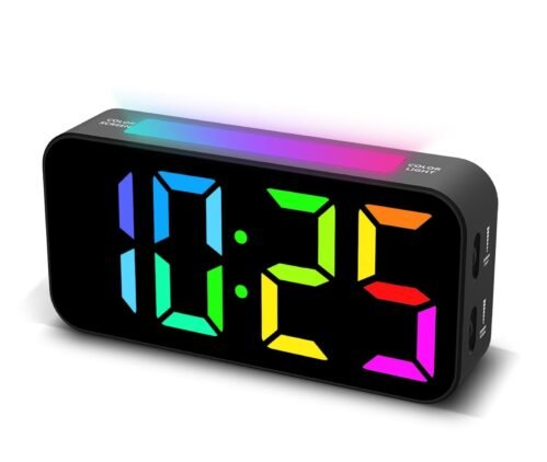 Topski Loud Alarm Clocks for Bedrooms Heavy Sleepers Plug-in Digital Bedside ...