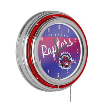 Toronto Raptors Red Hardwood Classics Lighted Analog Neon Clock
