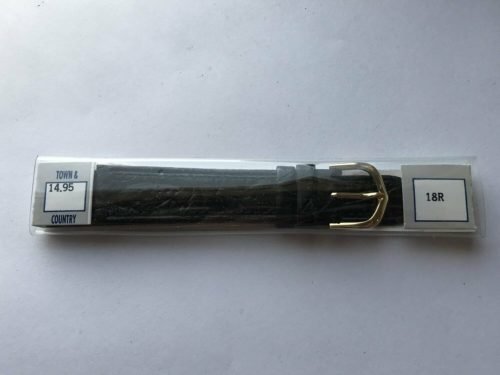 Town & Country 18mm Black Croco Grain Leather Wrist Strap - New in Packaging