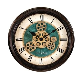 Traditional 12.8 in. Wall Clock with Black Metal Case and Independent Gears