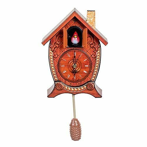 Traditional Chalet Style Singing Cardinal Tabletop Wall Sound Cuckoo Clock