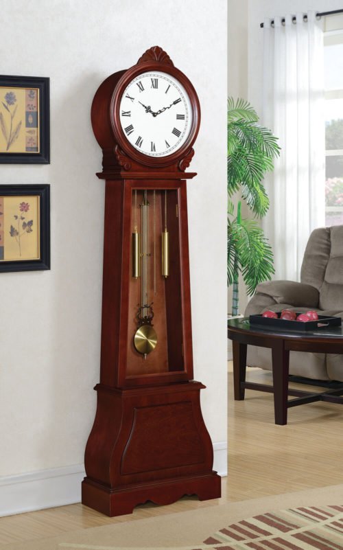 Traditional Village Style Accent Westminster Grandfather Clock Brown