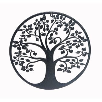 Tree Pattern 23.5 in. x 23.5 in. Black Metal Work