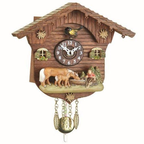 Trenkle Kuckulino Black Forest Clock Swiss House with Quartz Movement and...