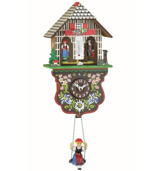 Trenkle Kuckulino Black Forest Clock Weather House with Quartz Movement and...