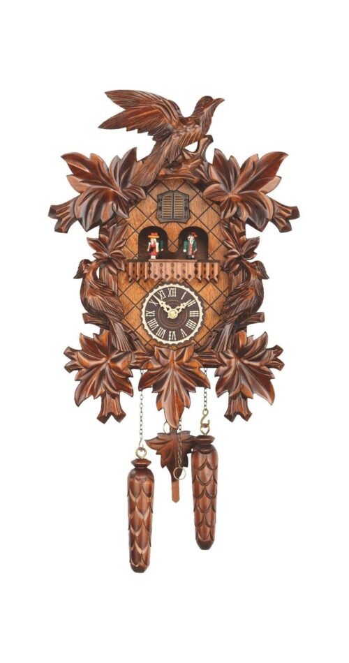 Trenkle Quartz Cuckoo Clock with Music 7 Leaves, 3 Birds TU 369 QMT HZZG