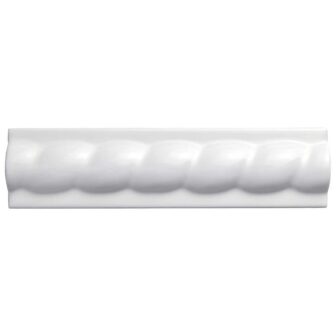 Trenza Grand Moldura Blanco 2 in. x 7 7/8 in. Glossy Ceramic Wall
