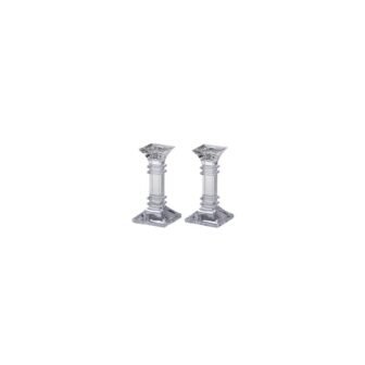 Treviso Clear 6 in. Crystal Candle Holder (Set of 2)