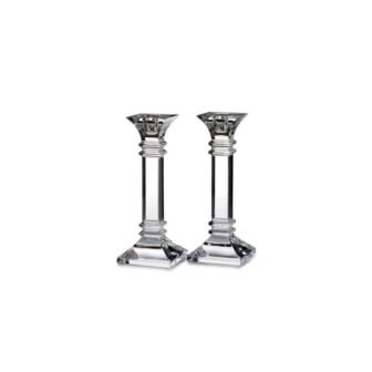 Treviso Clear Crystal 8 in. Candle Holder (Set of 2)