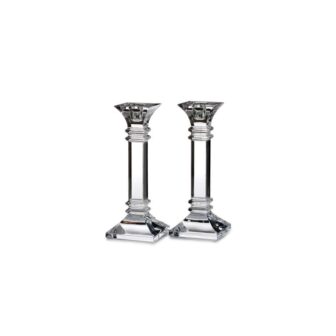 Treviso Clear Crystal 8 in. Candle Holder (Set of 2)