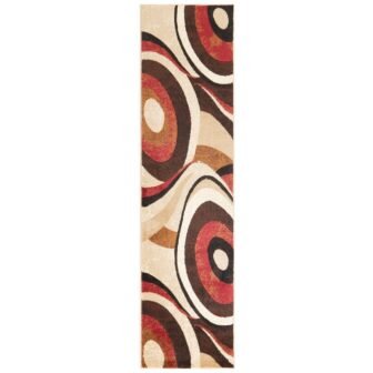Tribeca Slade Brown/Red 2 ft. x 7 ft. Abstract Runner Rug