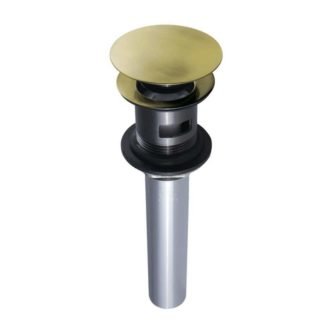 Trimscape 22-Gauge Push Pop-Up Bathroom Sink Drain, Antique Brass with Overflow