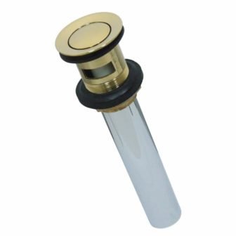 Trimscape 22-Gauge Push Pop-Up Bathroom Sink Drain, Polished Brass with Overflow